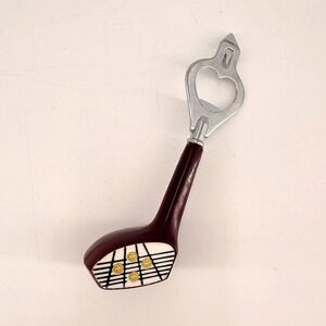 Vintage Golf Club Driver Bottle Opener Burgundy Barware Gift for Golfer 6"